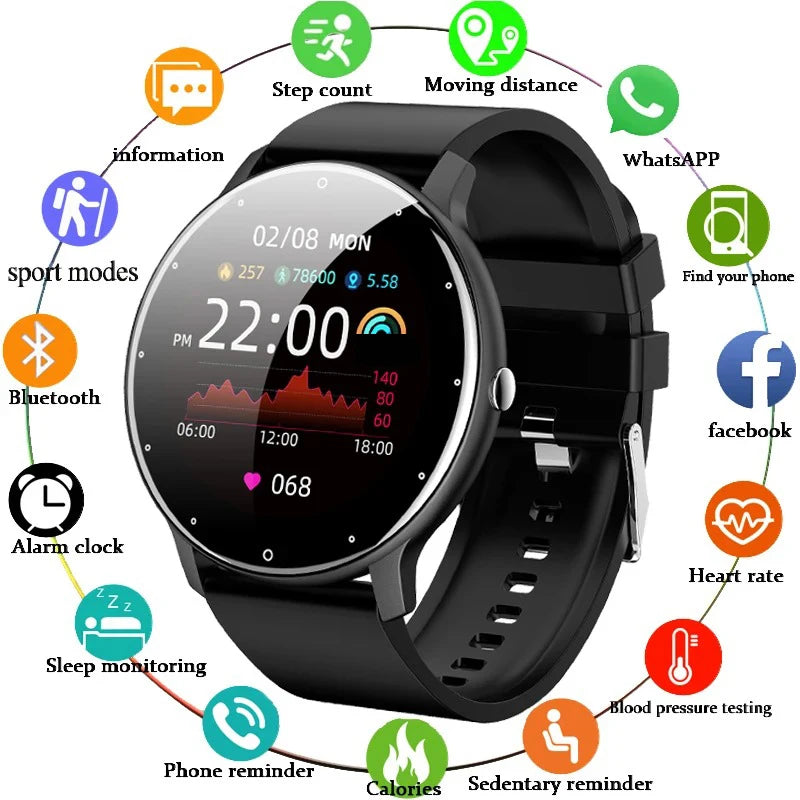 2026 Waterproof Smartwatch for Men and Women with Heart Rate Monitor, Fitness Tracking, and Compatibility for Android and iOS